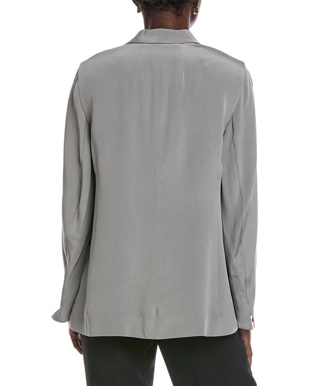 Akris Gray Amandine Silk Blazer