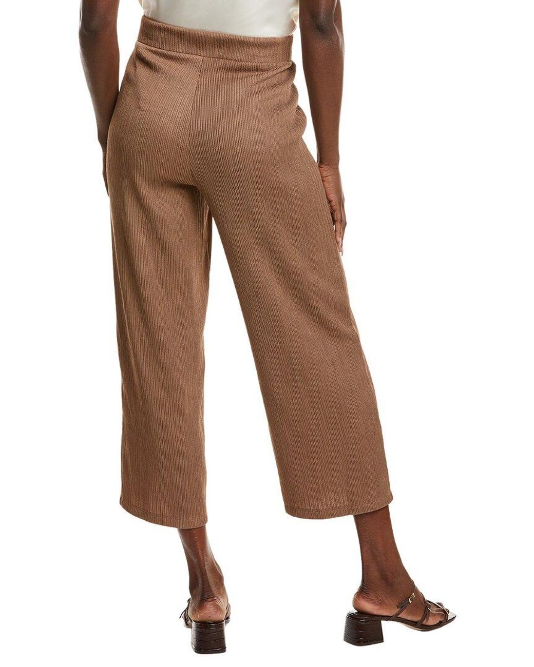 Anne Klein Brown Wide Leg Crop Pant