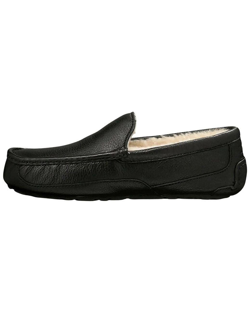 Ugg Black Ascot Leather Slipper for men