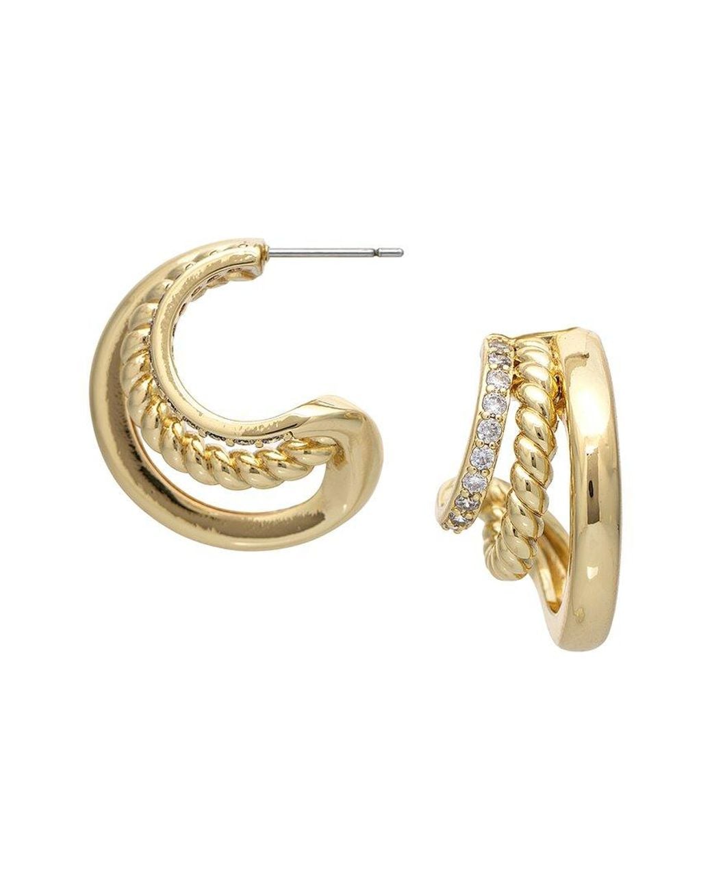 Rivka Friedman Metallic 18K Plated Cz Dangle Earrings