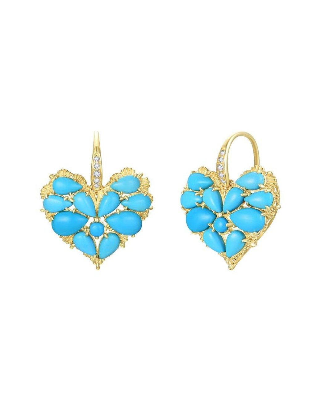 Nina Zhou Jewelry Blue 14K 5.25 Ct. Tw. Diamond & Drop Earrings