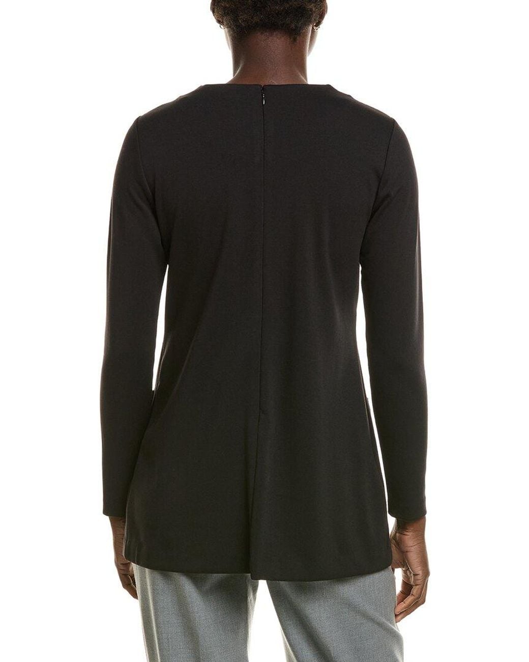 Halston Heritage Black Long Sleeve Front Pocket Tunic