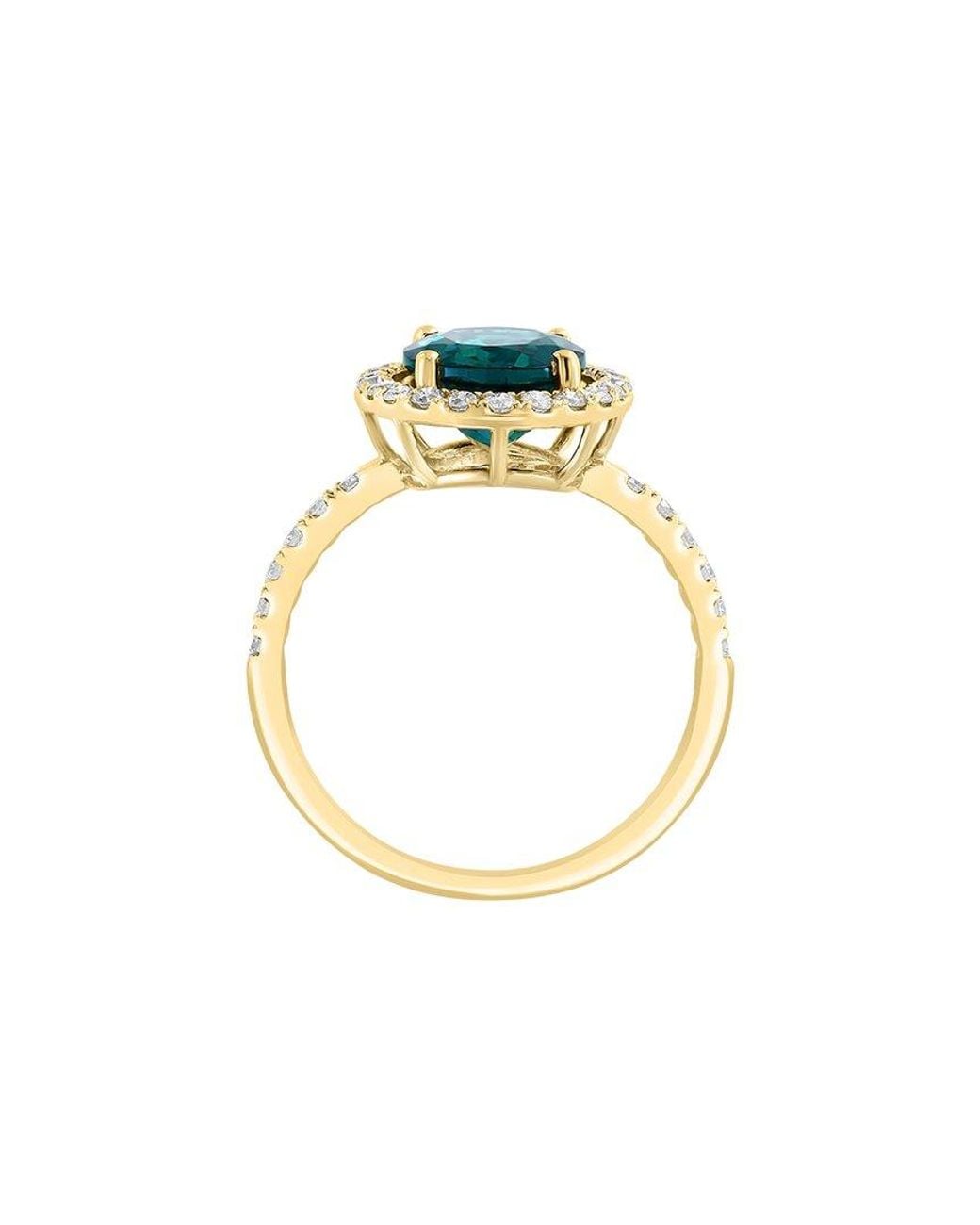 Effy Fine Jewelry Blue 14K 2.76 Ct. Tw. Lab-Grown Diamond & Lab-Grown Emerald Ring
