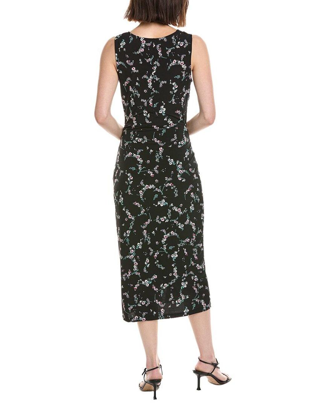 Cece Black Wrap Front Midi Dress
