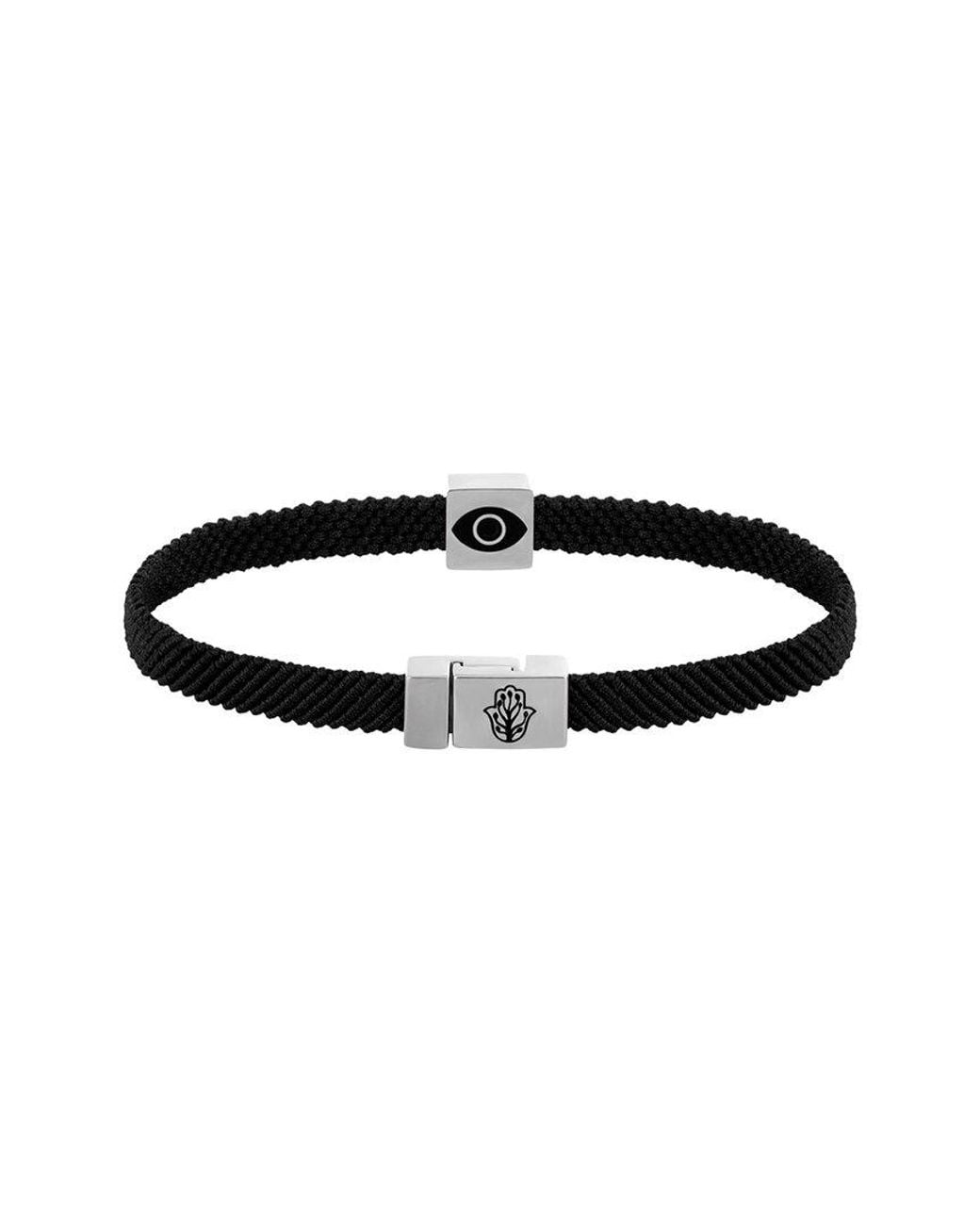 Karma and Luck Black Plated Onyx Magnetic Bracelet