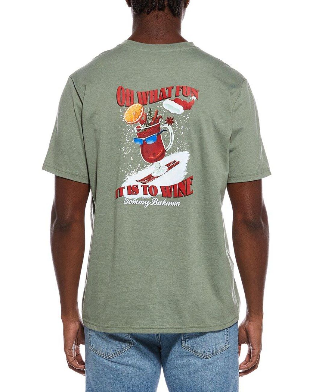Tommy Bahama Green Oh What Fun It Is To Wine T-Shirt for men