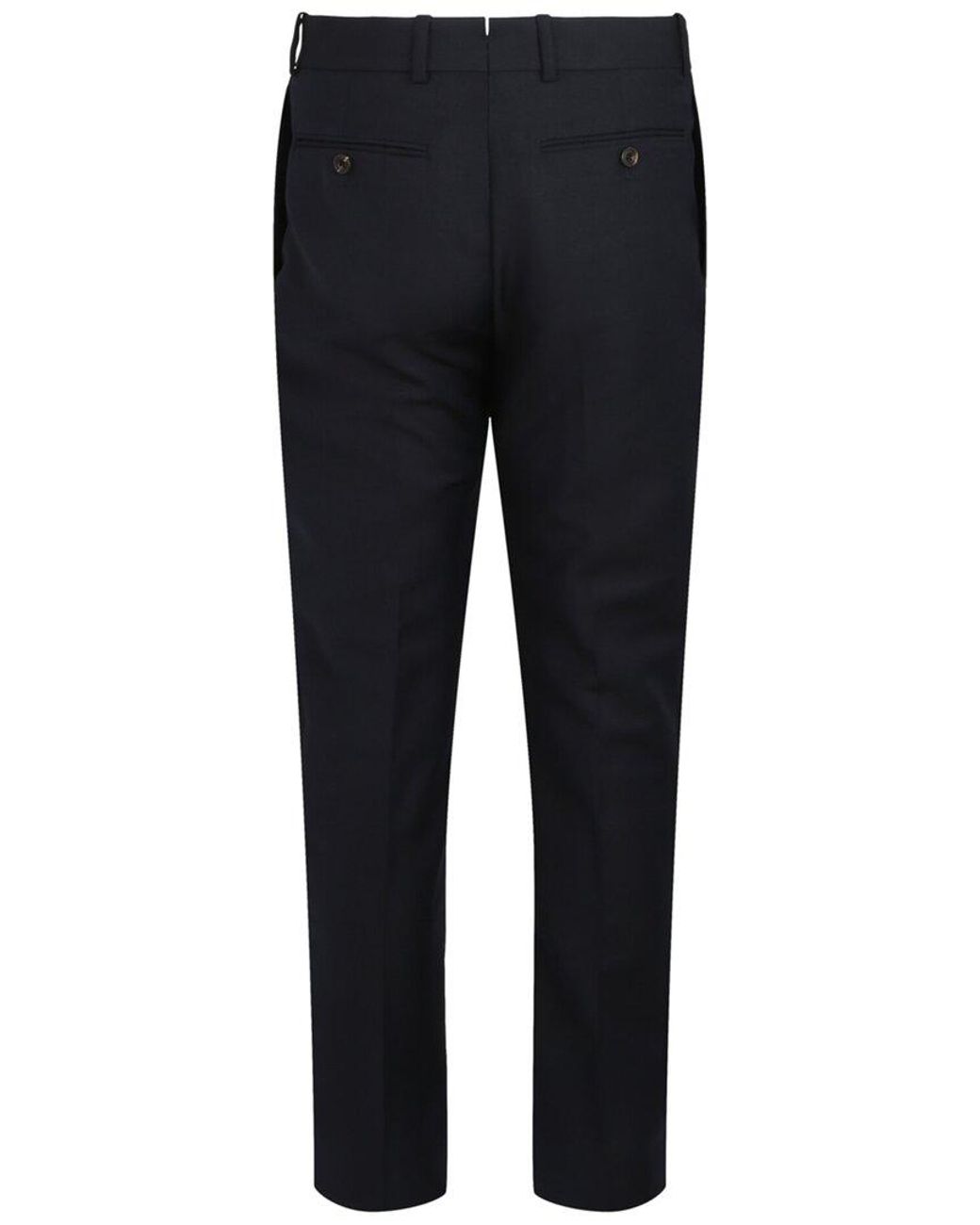 McQueen Blue Slim Fit Cigarette Trousers for men