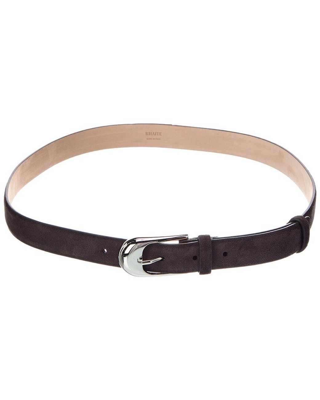 Khaite Brown Dome Suede Belt
