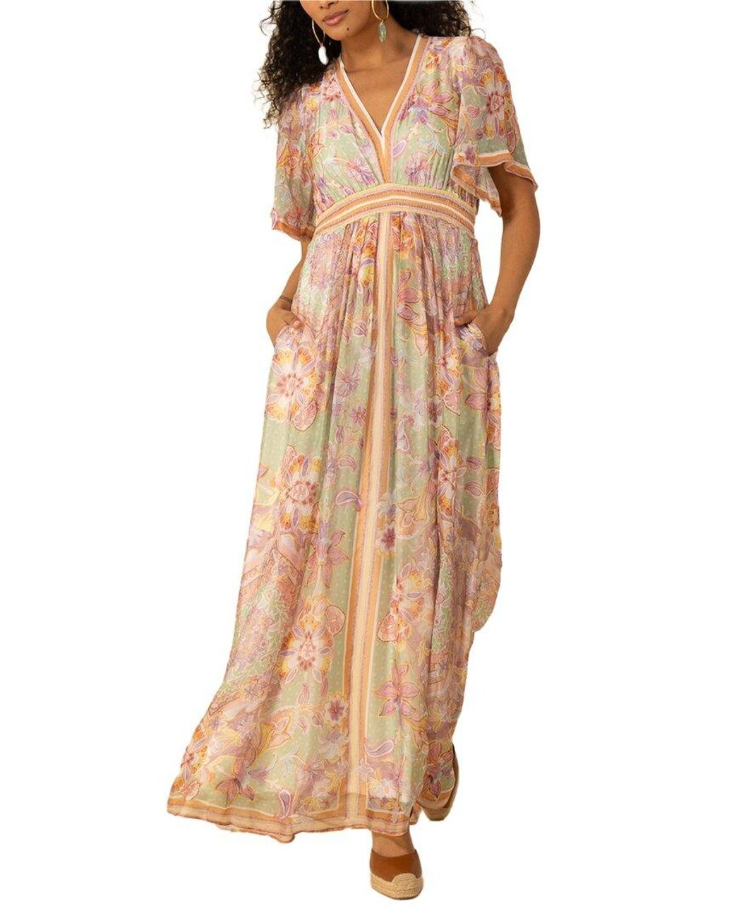 Hale Bob Natural Jaliyah Silk-Blend Maxi Dress