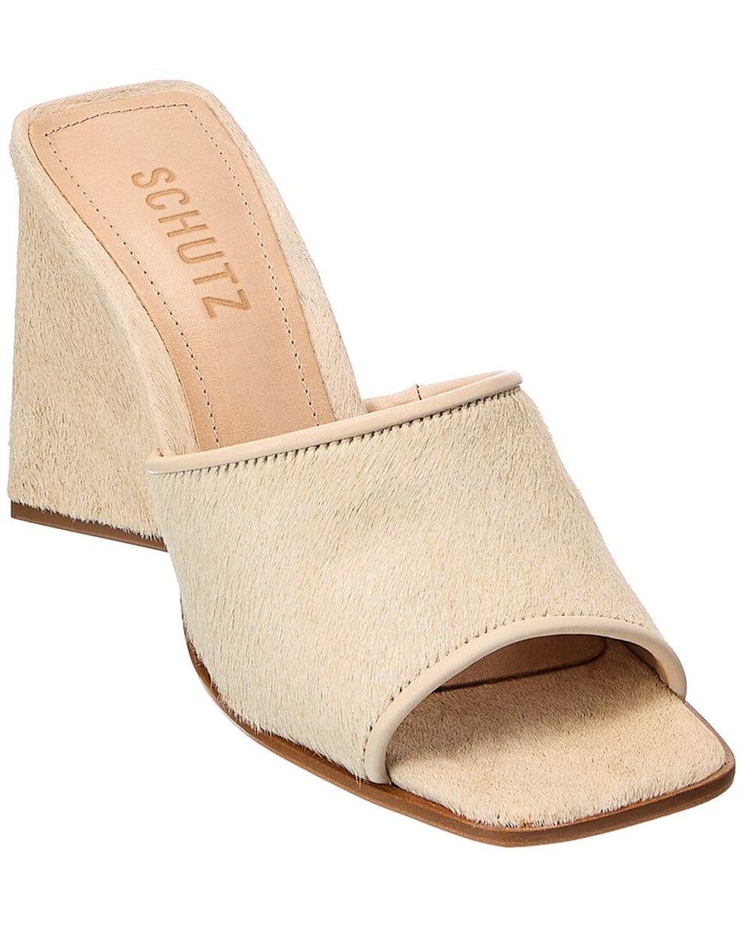 Schutz Lizah Welt Wild Haircalf Sandal in White | Lyst