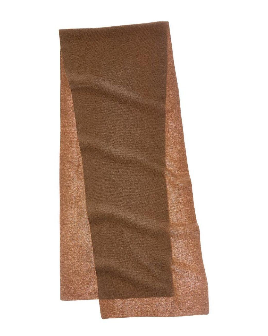 Sofiacashmere Brown Sofiacashmere Full Needle Rib Wool & Cashmere-Blend Scarf