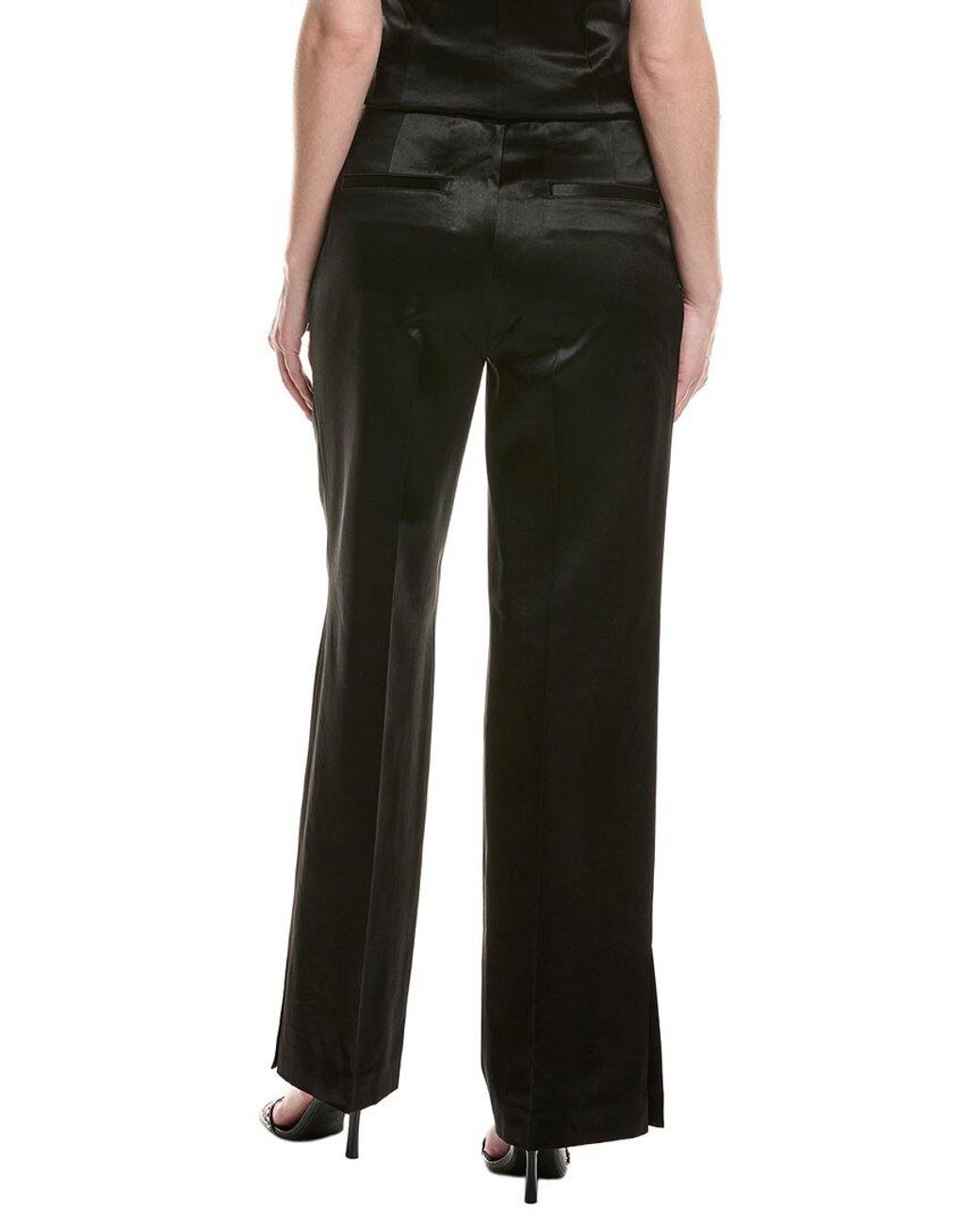 Helmut Lang Black Minimal Textured Satin Pant
