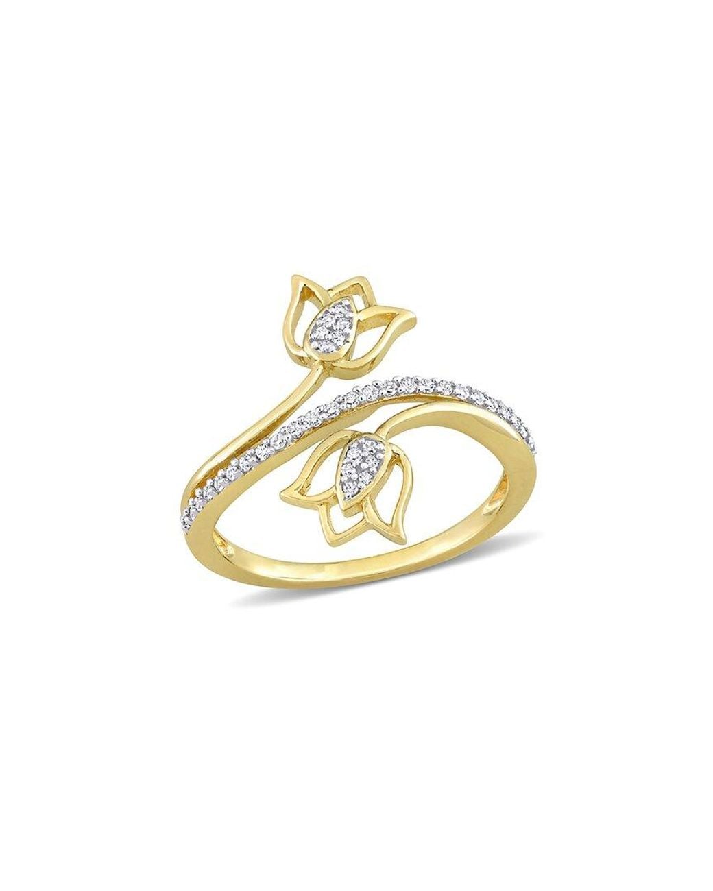 Rina Limor Metallic 14k 0.16 Ct. Tw. Diamond Bypass Lotus Ring