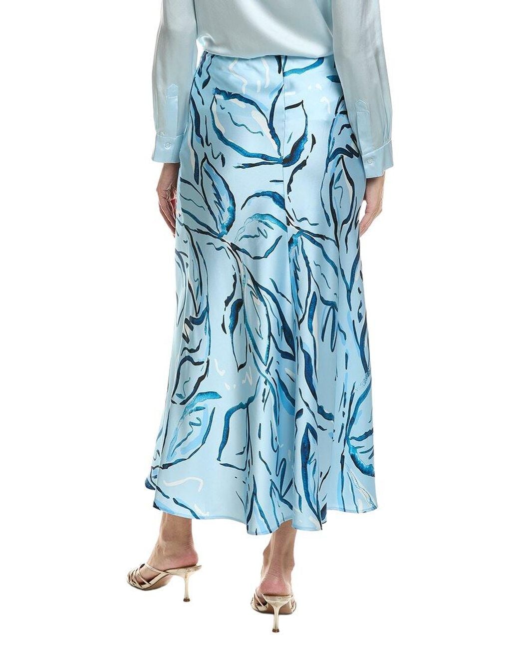 tyler boe Blue Nina Silk Charmeuse Skirt