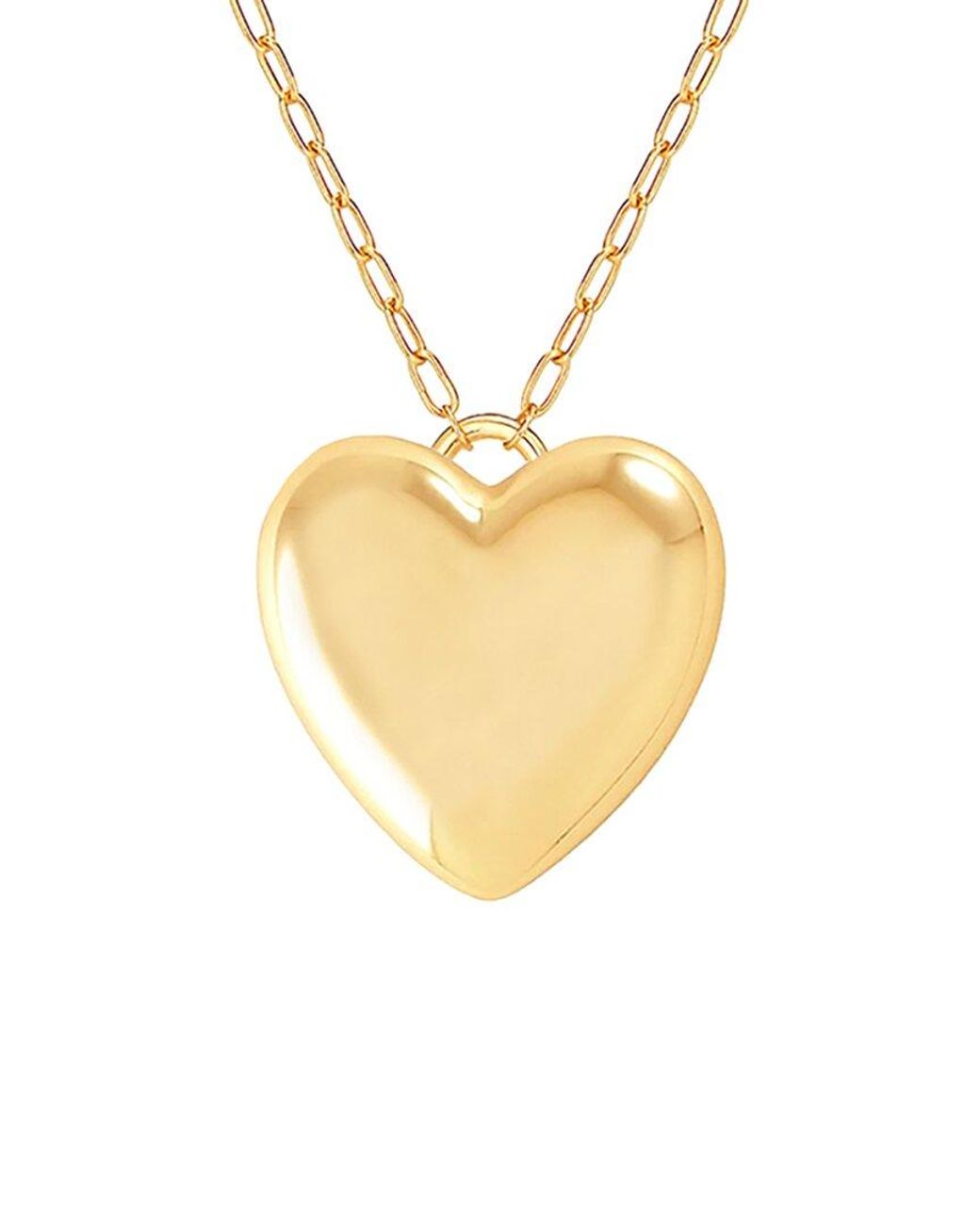 Gabi Rielle Metallic 14k Over Silver Lovestruck Collection Cz Heart Pendant Necklace