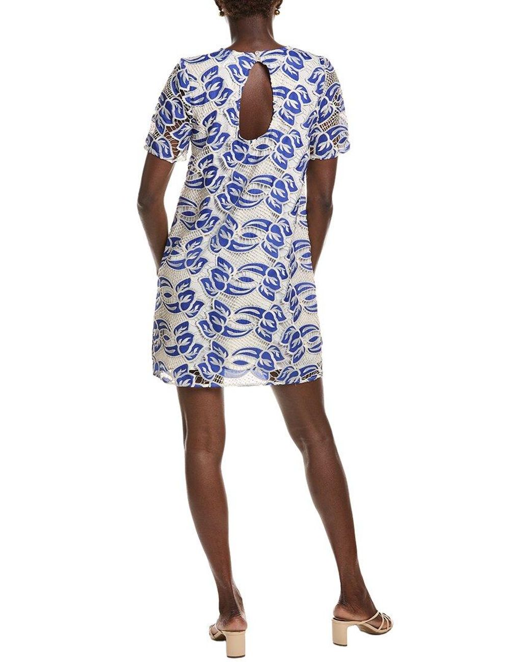 Sam Edelman Blue Artisanal Lace Shift Dress