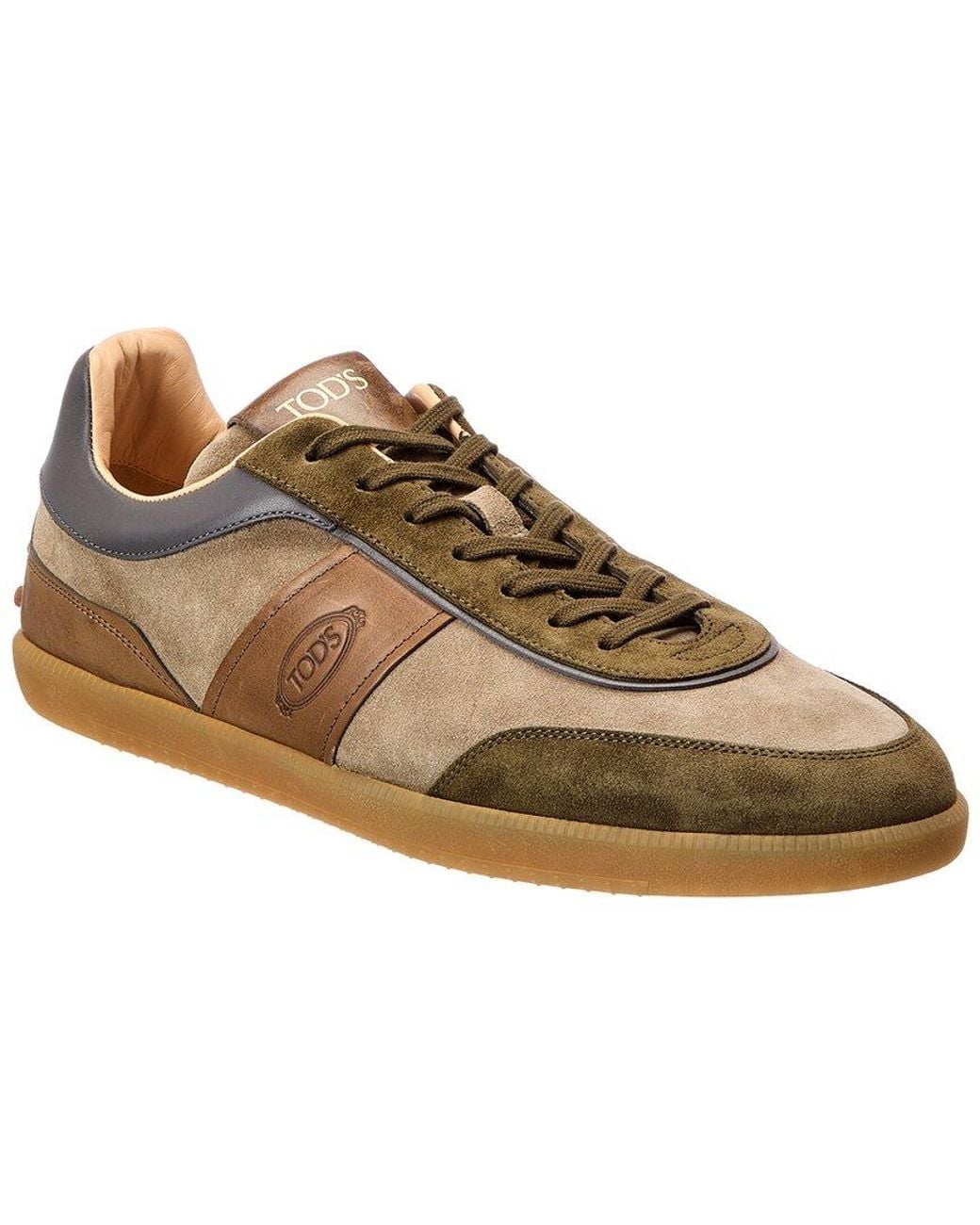 Tod's Brown Leather & Suede Sneaker for men