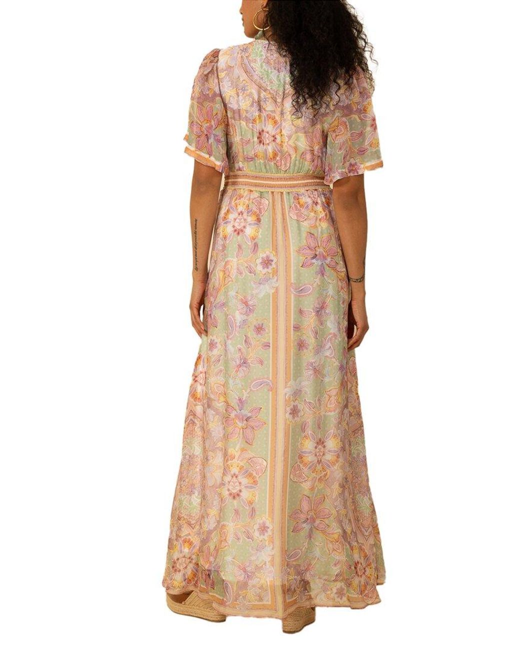 Hale Bob Natural Jaliyah Silk-Blend Maxi Dress
