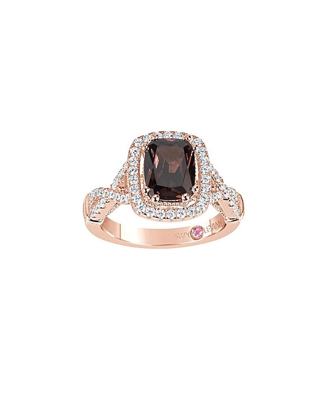 Suzy Levian White Rose Gold Vermeil Cz Ring