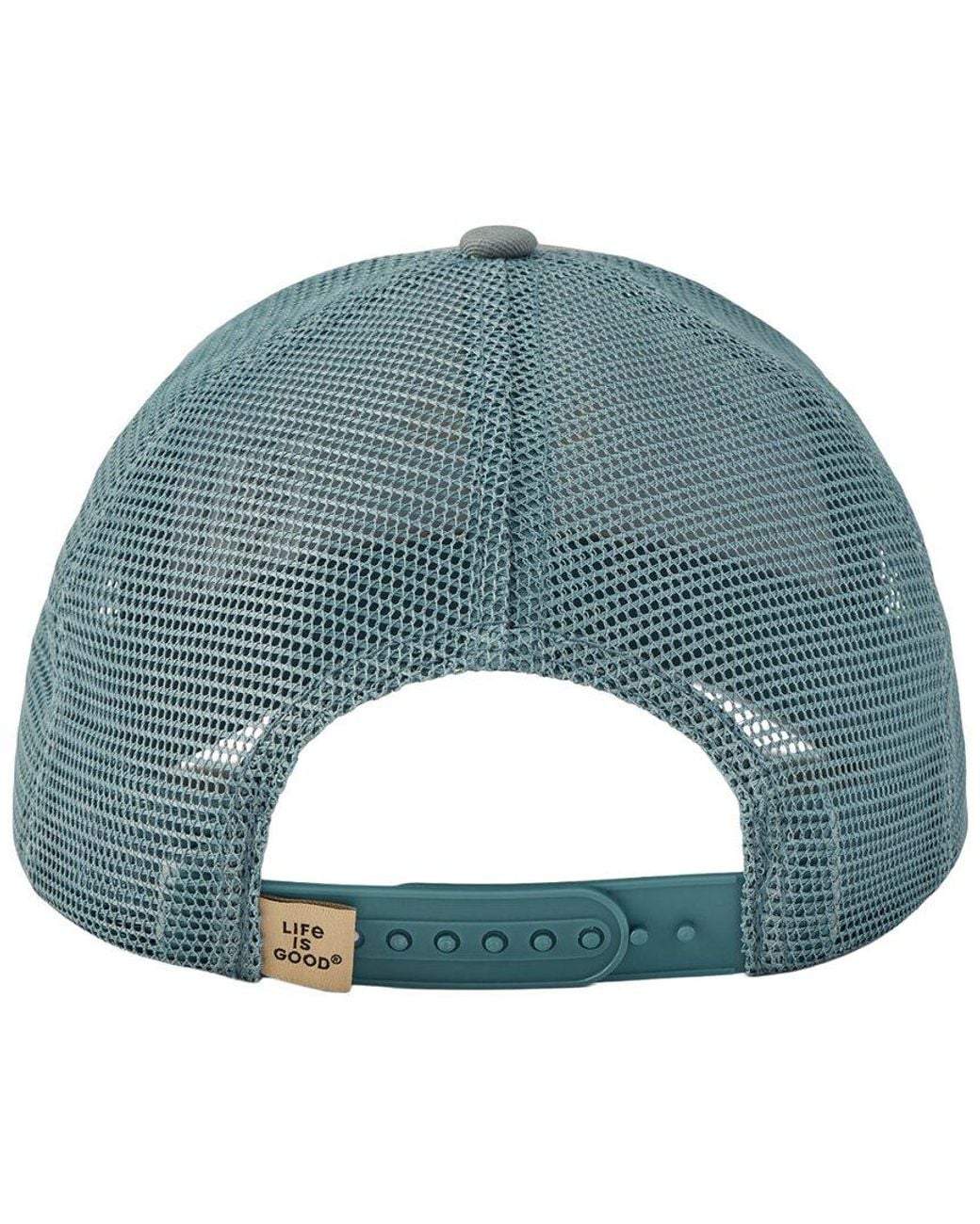 Life Is Good. Blue Trucker Hat for men