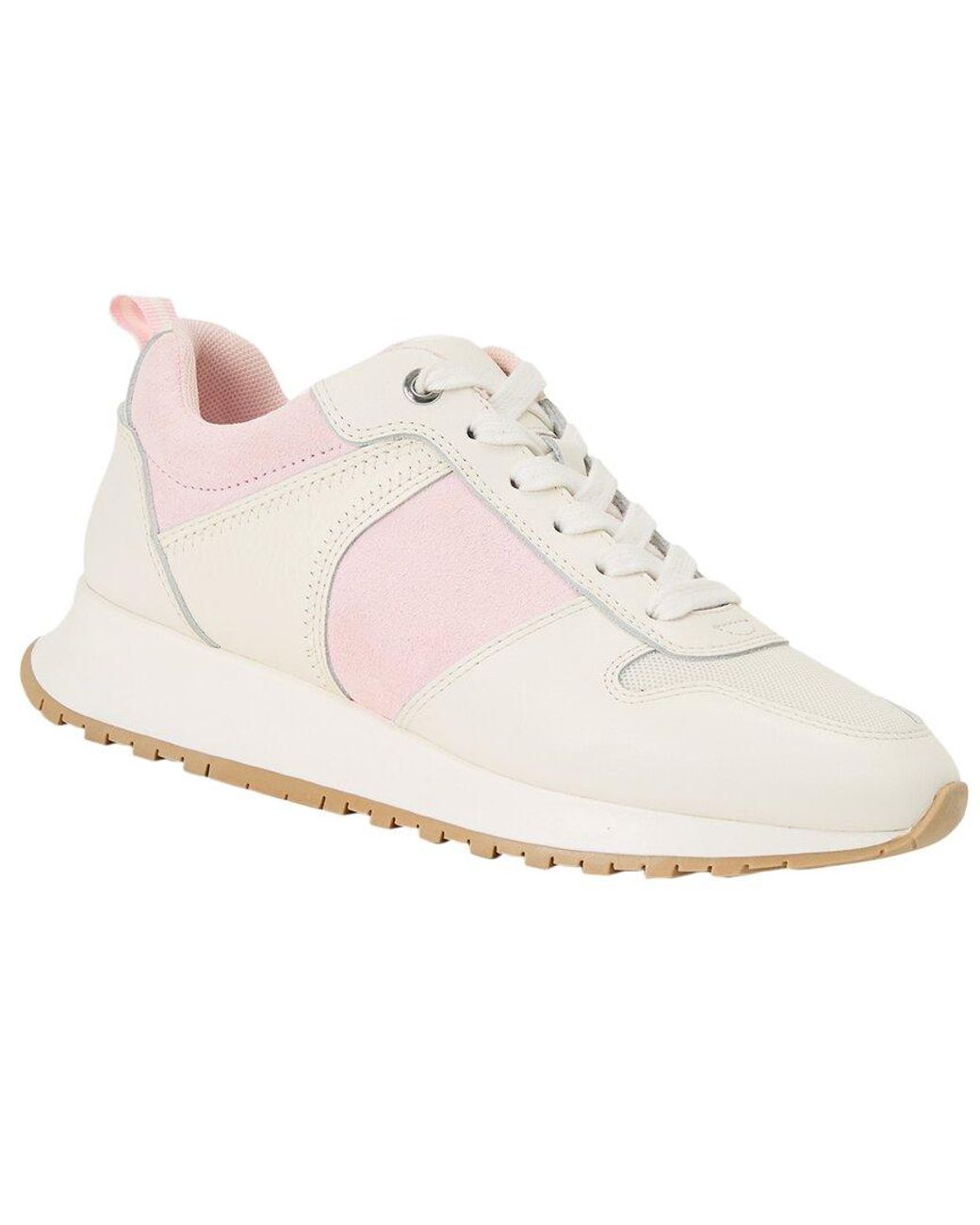 J.McLaughlin White Emerson Leather & Suede Sneaker