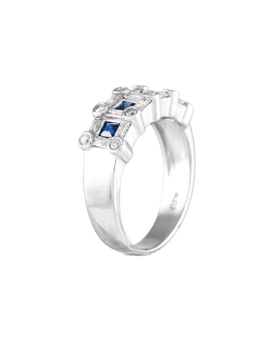 Gemstones Blue 14K 1.10 Ct. Tw. Diamond & Sapphire Ring