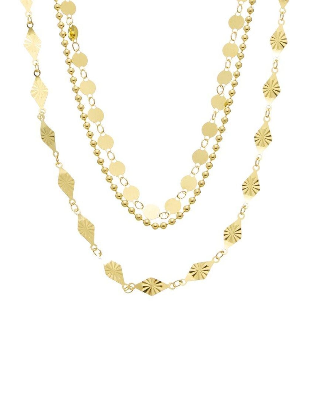 Italian Gold Over Silver Metallic 18K Plated Multi Strand Necklace