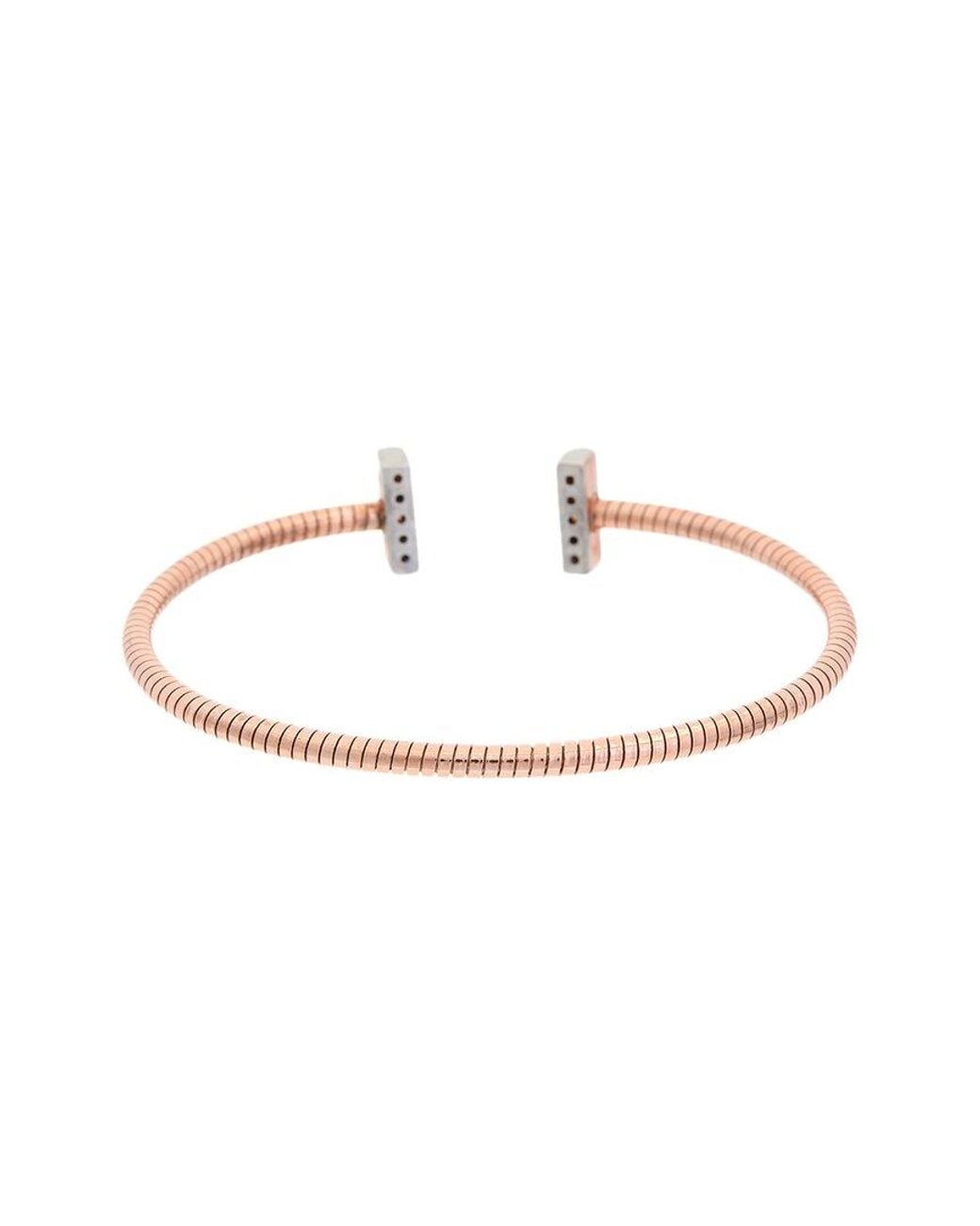 Meshmerise White 18K Over 0.10 Ct. Tw. Diamond Bangle Bracelet