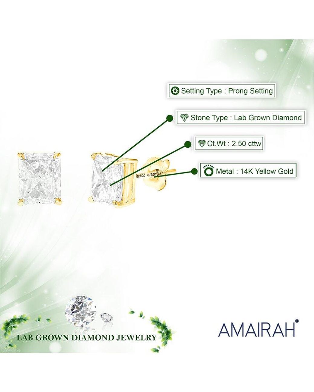 Amairah Metallic 14K 2.5 Ct. Tw. Lab-Grown Diamond Stud Earrings