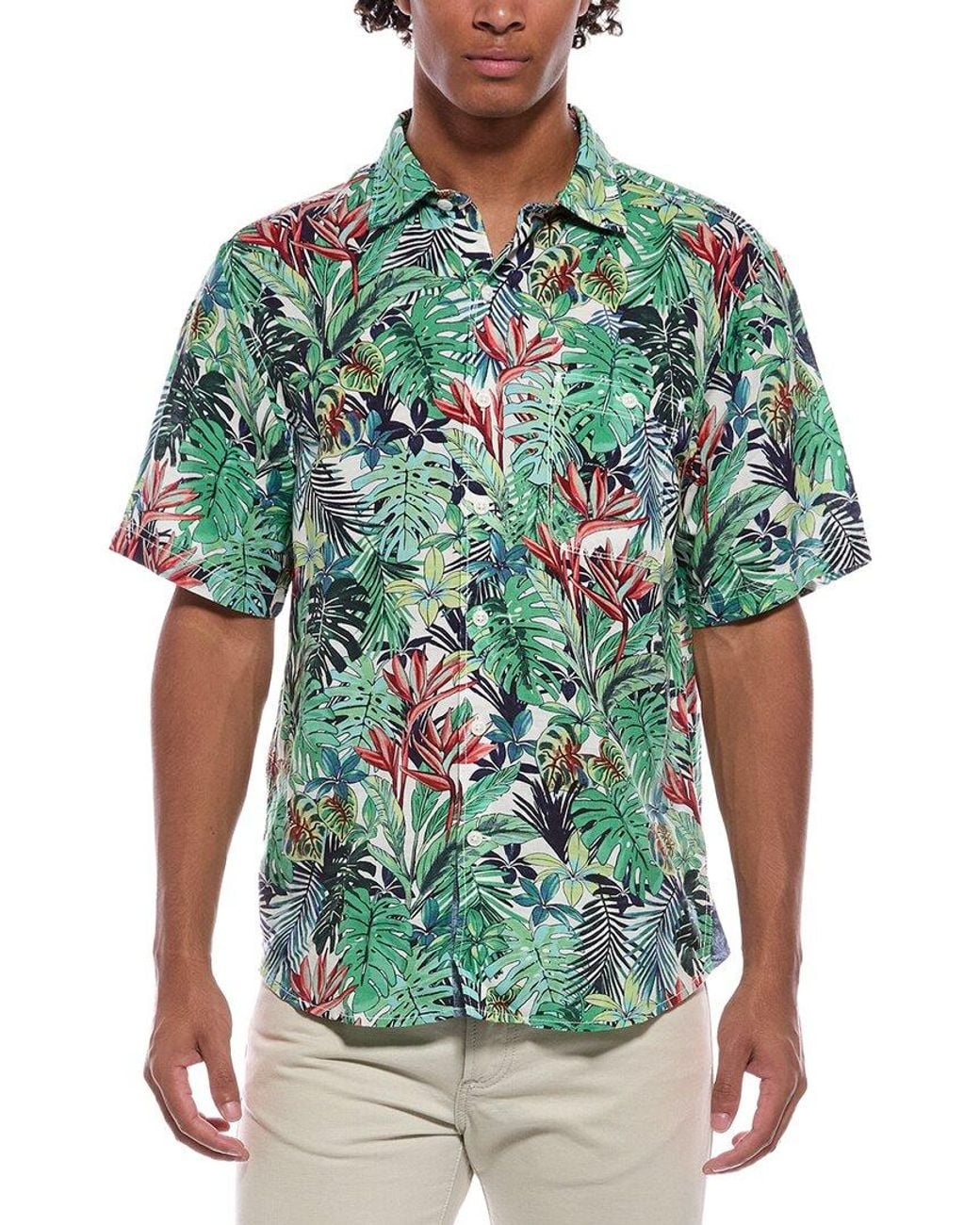 Tommy Bahama Green Verde Gardens Linen-Blend Shirt for men