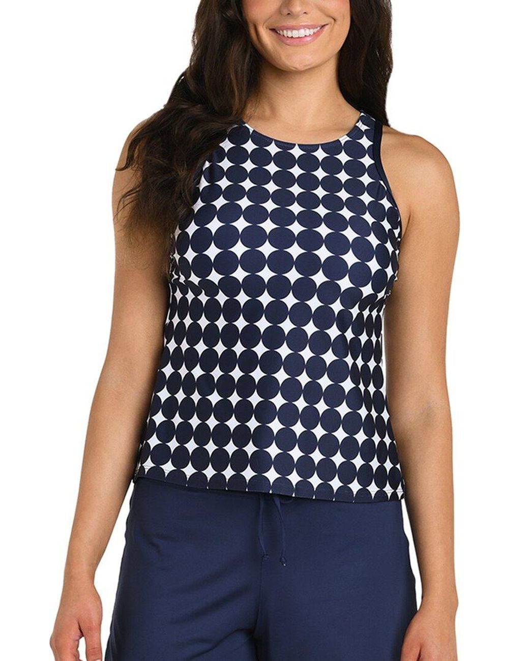 24th & Ocean Blue Mod Illusions Tankini Top