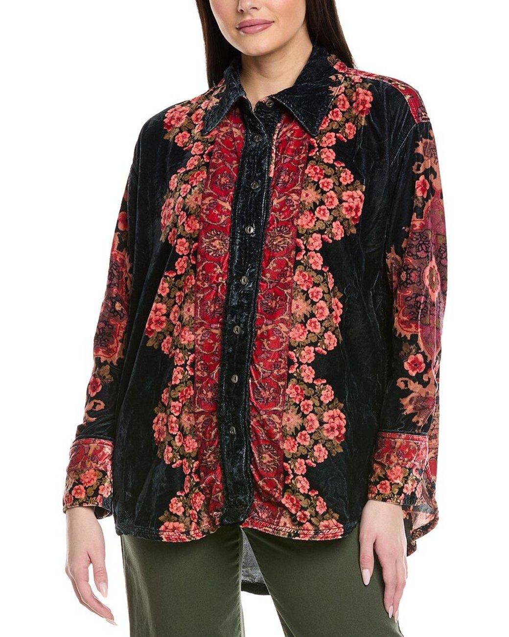Free People Red We The Free One Night Velvet Top