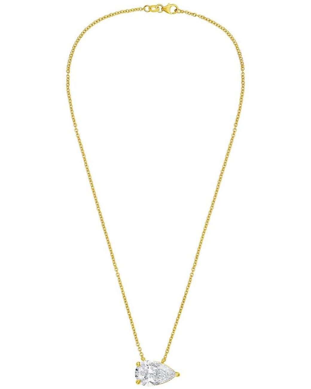 Diana M Metallic 14K 3.00 Ct. Tw. Lab-Grown Diamond Solitaire Pendant