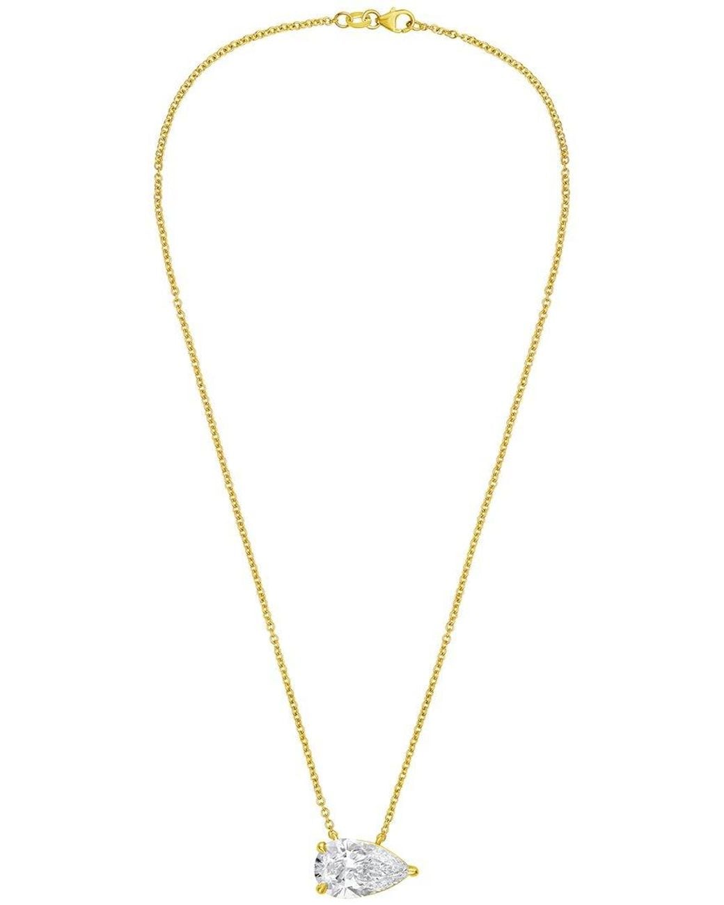 Diana M Metallic 14K 8.00 Ct. Tw. Lab-Grown Diamond Solitaire Pendant