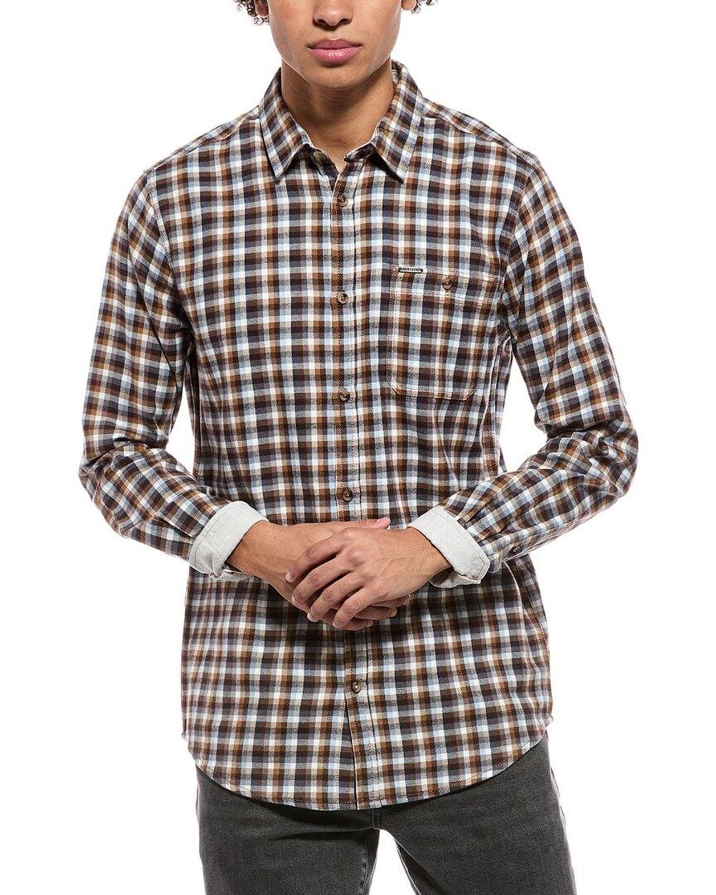 Point Zero Gray Semi Fit Shirt for men