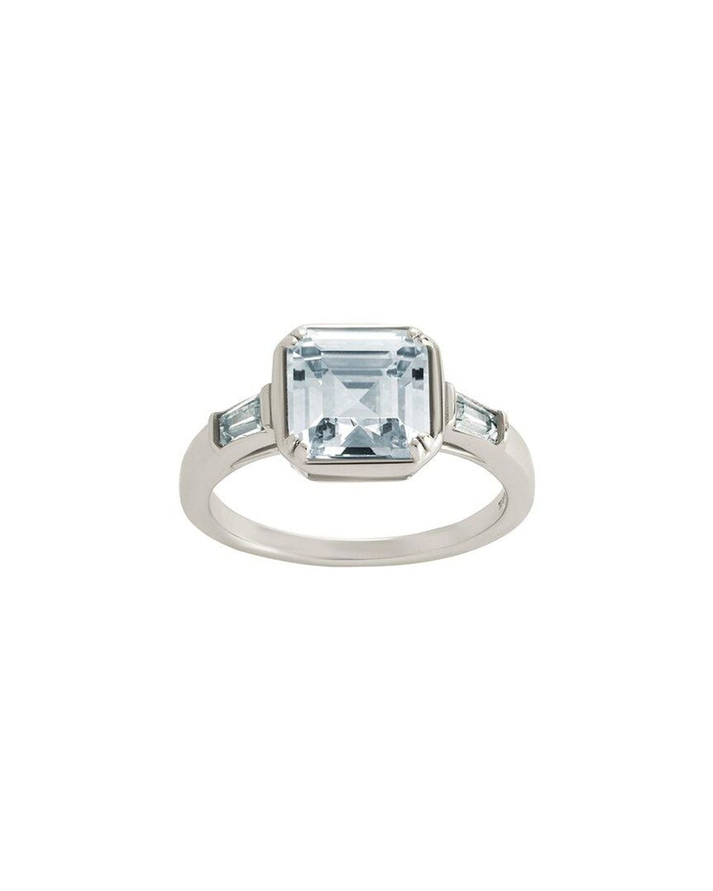 Sterling Forever White Cz Asscher Baguette Ring