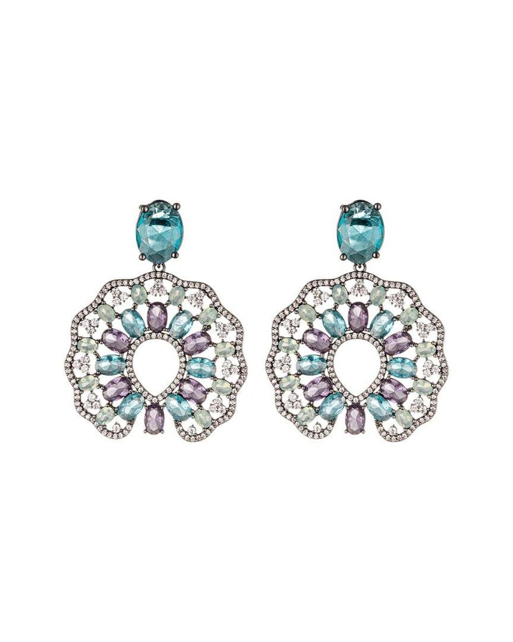 Eye Candy LA Multicolor Cz Mila Drop Earrings
