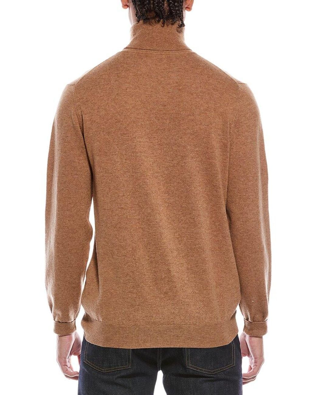 Brodie Cashmere Brown Classic Wool & Cashmere-Blend Turtleneck Sweater for men