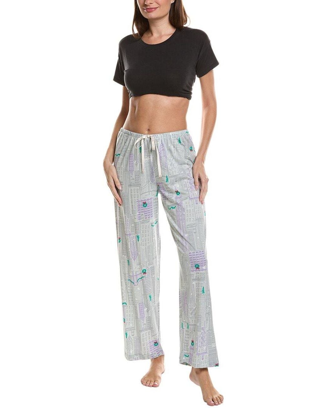 Hue Blue City Snowscape Pajama Pant