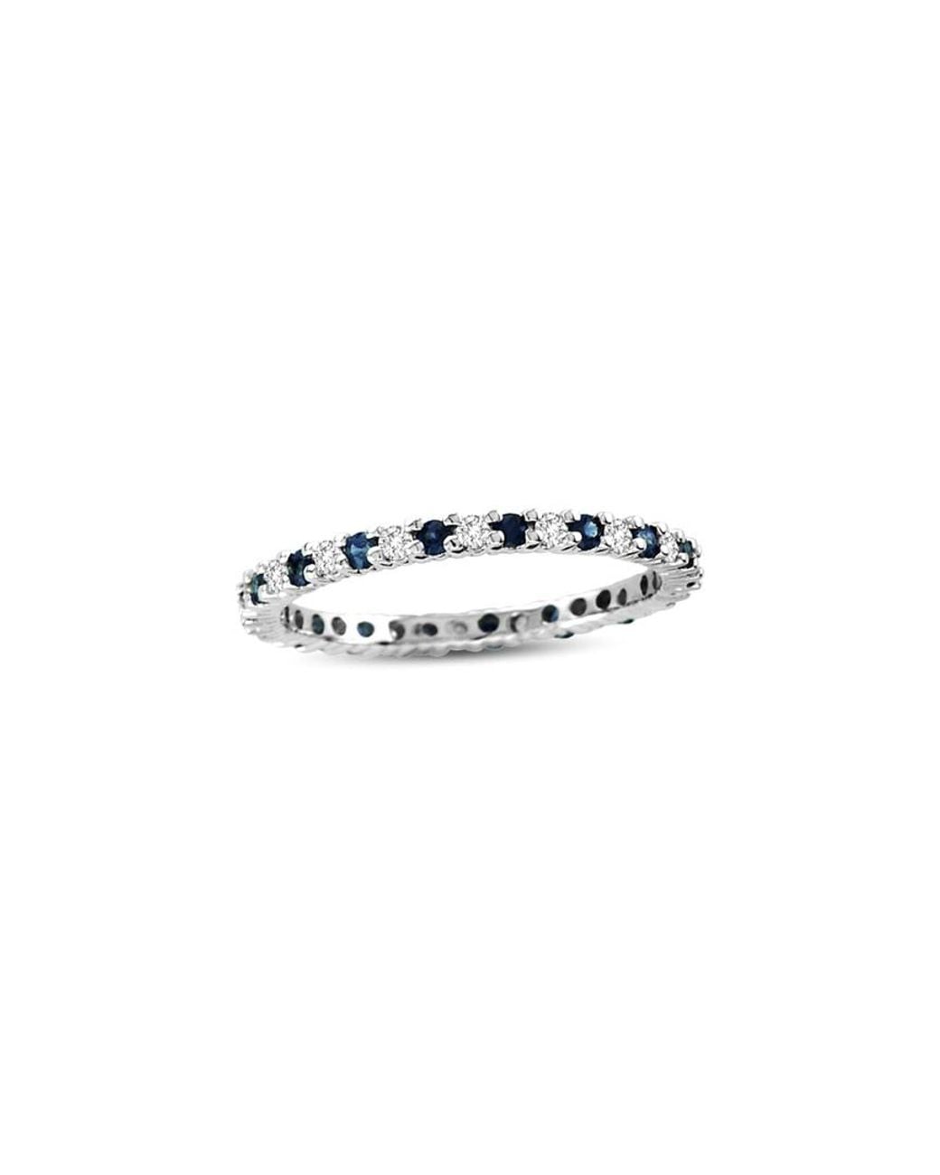 Suzy Levian Multicolor 14k 0.55 Ct. Tw. Diamond & Sapphire Eternity Ring