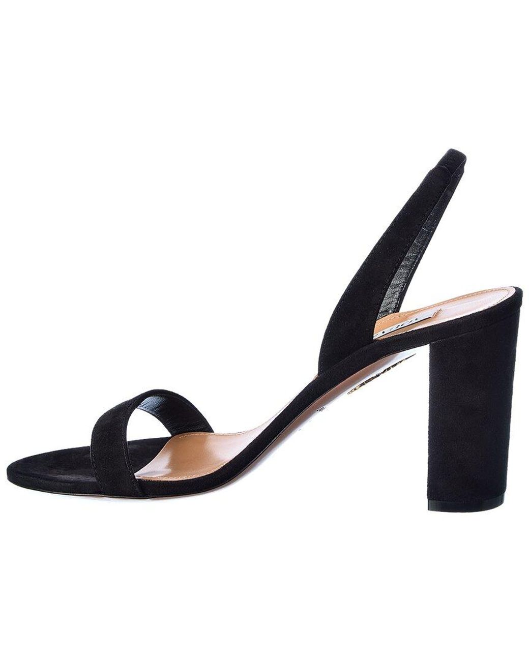 Aquazzura Blue So Nude 85 Suede Slingback Sandal