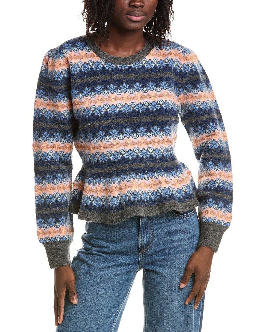 Cinq À Sept Blue Evelyn Wool-Blend Pullover