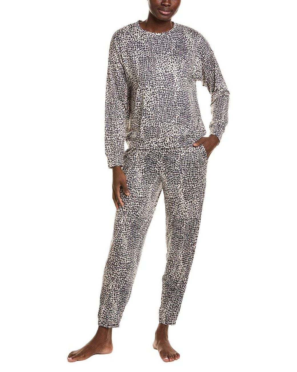 DKNY Gray 2Pc Long Sleeve Top & Jogger Sleep Set