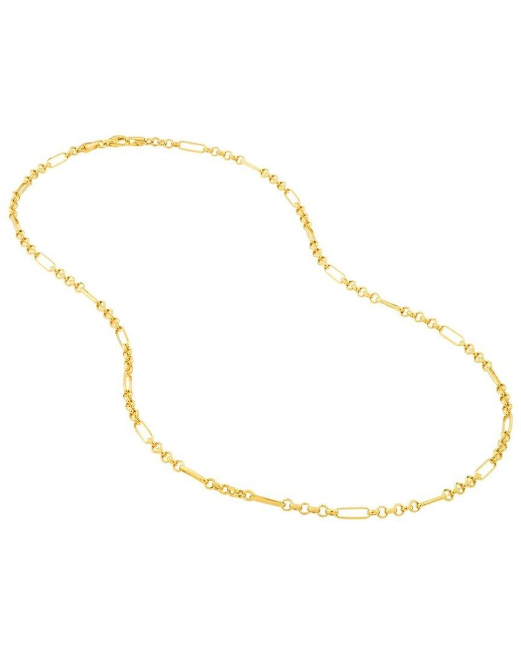 HAWLEY ST Metallic 14K Rolo Necklace