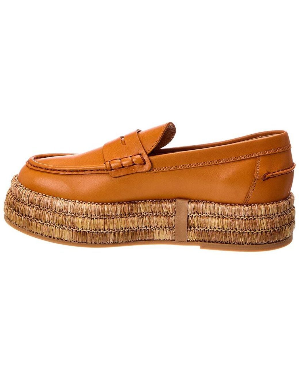 Tod's Brown Raffia & Leather Espadrille