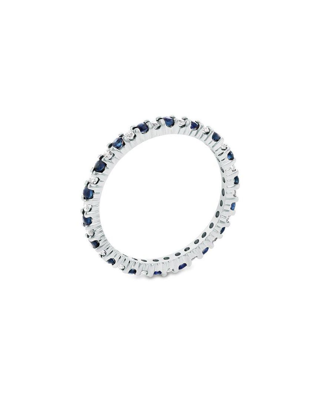 LEVARON White 14K 0.55 Ct. Tw. Diamond & Sapphire Stackable Ring