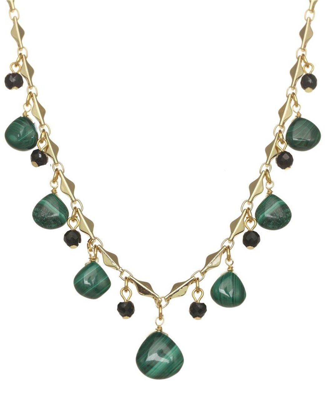 Rachel Reinhardt Jewelry Metallic Malachite Droplet Necklace