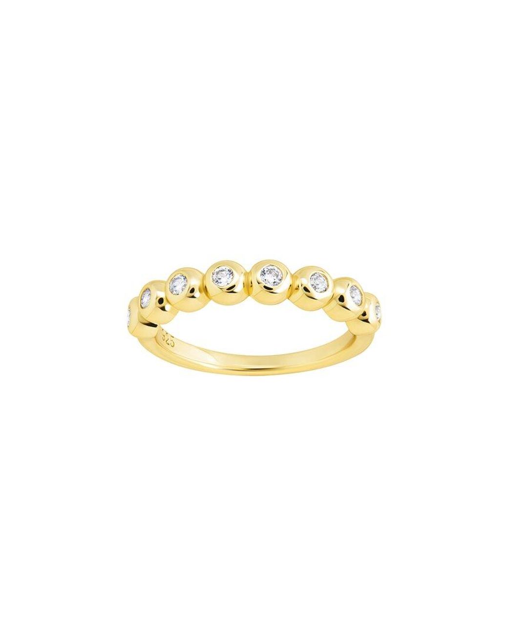 Sterling Forever White 14K Cz Trisha Bezel Ring
