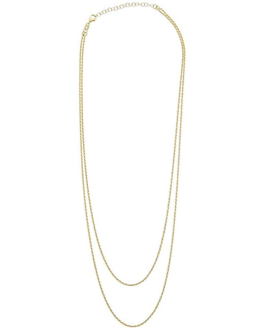 Italian Gold Over Silver Metallic 18K Plated Multi Strand Necklace