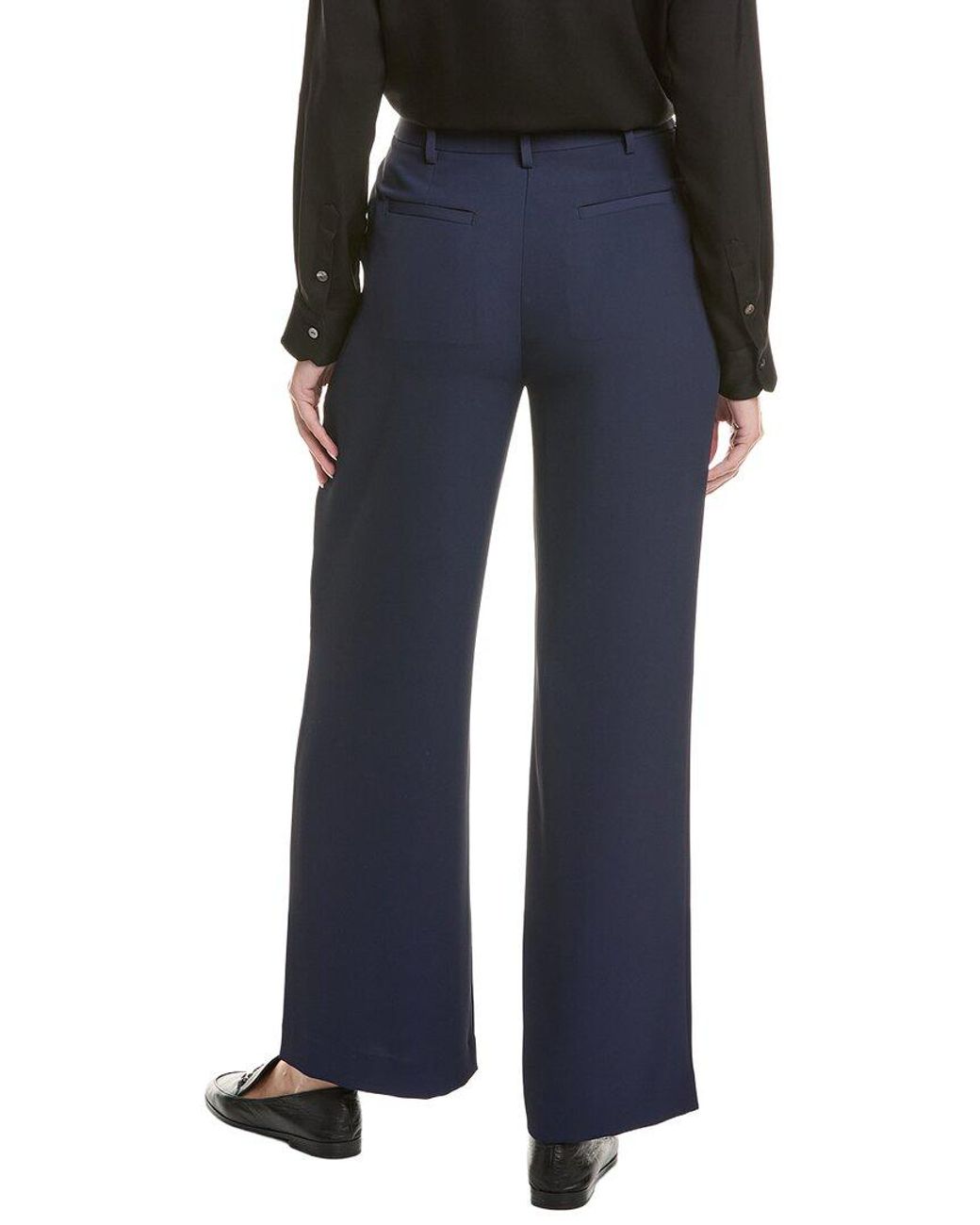 Laundry by Shelli Segal Blue Extended Tab Pleated Pant